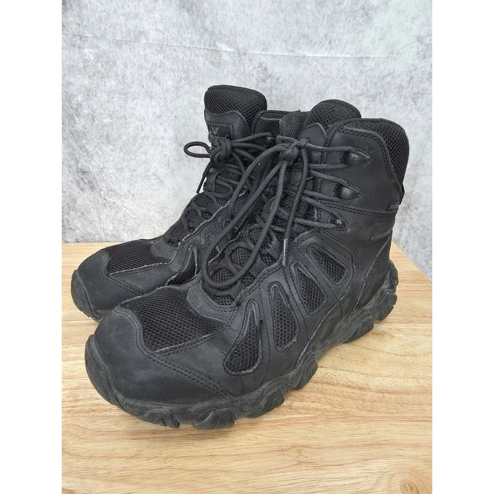 Thorogood Crosstrex Hiking Boots Mens 8.5 M Black Side Zip Waterproof Tactical